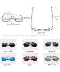 Square Man aluminum polarized sunglasses lens brand coating spectacle design red mirror - Kim Gray - CP1982Y3TEE $18.99