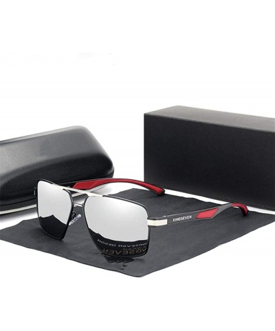 Square Man aluminum polarized sunglasses lens brand coating spectacle design red mirror - Kim Gray - CP1982Y3TEE $18.99