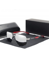 Square Man aluminum polarized sunglasses lens brand coating spectacle design red mirror - Kim Gray - CP1982Y3TEE $18.99