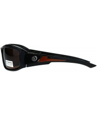 Sport Polarized Futuristic Aerodynamic Warp Sport Mens Sunglasses - Black Orange Brown - CG189UQSY5X $10.31