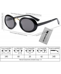 Oval Women Fashion Fancy Retro Eyeglasses Party Eyewear Classic Oval Sunglasses - Black/Grey - CV1805WHGSC $11.64
