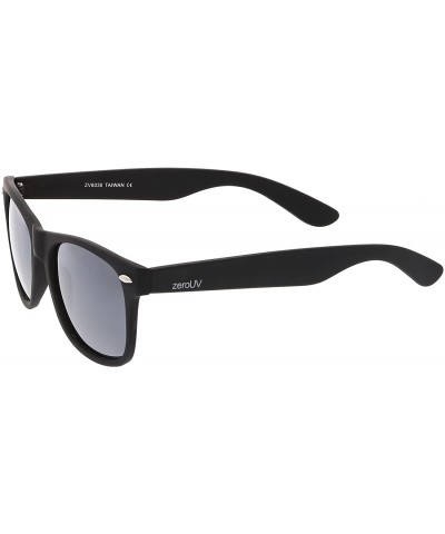 Wayfarer Retro 80's Classic Colored Mirror Lens Square Horn Rimmed Sunglasses for Men Women - CU1844Q5ZT4 $14.41