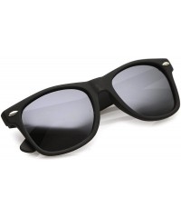 Wayfarer Retro 80's Classic Colored Mirror Lens Square Horn Rimmed Sunglasses for Men Women - CU1844Q5ZT4 $14.41