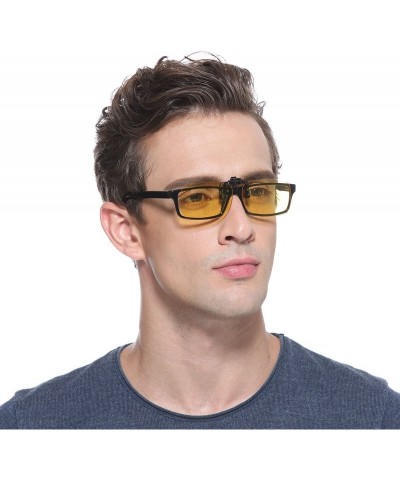 Goggle UV Blocking Clip On Polarized Sunglasses - Yellow Night Vision Outdoor Glasses - CT1873W854A $26.79