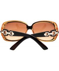 Oversized Womens Bifocal Lens Sunglasses Oversized Square Rhinestone Frame - Brown - CG18IEX35XW $19.40