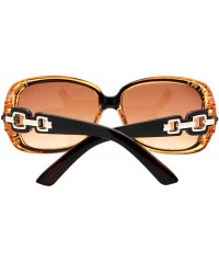 Oversized Womens Bifocal Lens Sunglasses Oversized Square Rhinestone Frame - Brown - CG18IEX35XW $8.13