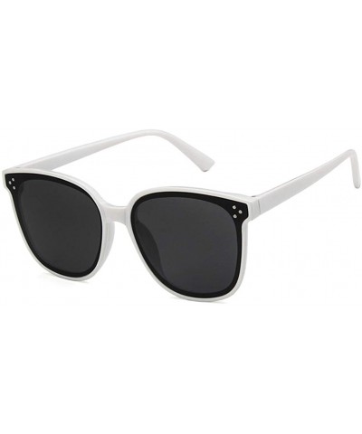 Square Unisex Sunglasses Fashion Bright Black Grey Drive Holiday Square Non-Polarized UV400 - White Grey - CJ18RI0THAA $18.70