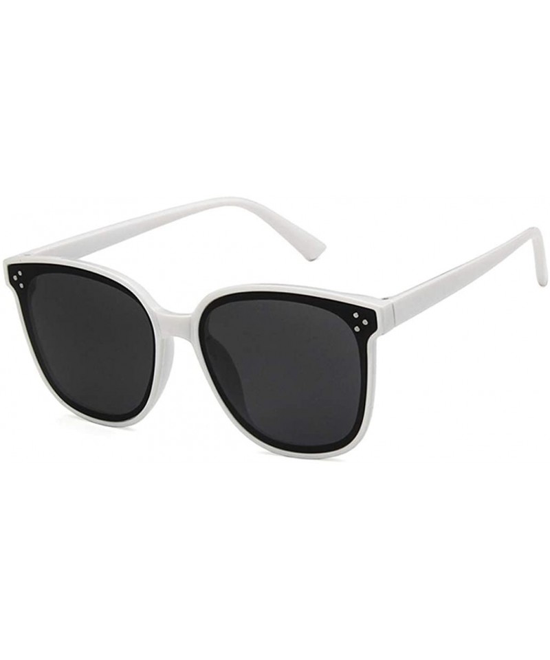 Square Unisex Sunglasses Fashion Bright Black Grey Drive Holiday Square Non-Polarized UV400 - White Grey - CJ18RI0THAA $8.37