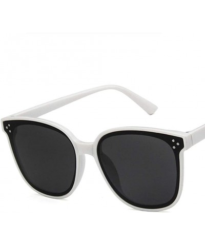Square Unisex Sunglasses Fashion Bright Black Grey Drive Holiday Square Non-Polarized UV400 - White Grey - CJ18RI0THAA $8.37