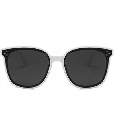 Square Unisex Sunglasses Fashion Bright Black Grey Drive Holiday Square Non-Polarized UV400 - White Grey - CJ18RI0THAA $8.37