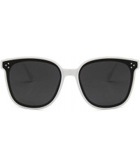 Square Unisex Sunglasses Fashion Bright Black Grey Drive Holiday Square Non-Polarized UV400 - White Grey - CJ18RI0THAA $8.37