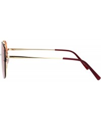 Rimless Womens Rimless Rectangular Luxury Designer Style Metal Rim Sunglasses - Gold Burgundy - CL18K3YDS3G $10.77