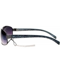 Rectangular Wood Grain Arm Narrow Rectangular Sport Luxury Designer Sunglasses - Gunmetal - CC12D63NTGL $20.39