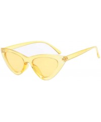 Cat Eye Women Retro Sun Glass Female Small Sun Glasses Cat Eye Sunglasses - Yellow - C618U46WWG5 $14.18