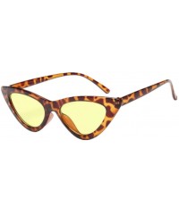 Cat Eye Women Retro Sun Glass Female Small Sun Glasses Cat Eye Sunglasses - Yellow - C618U46WWG5 $14.18