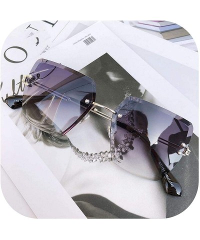 Square 2018 New Oversized Sunglasses Women Square Mirrored Glasses Fashion Female Designer Sol UV400 - C01 - CG199C0NTS0 $29.44