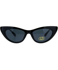 Cat Eye Womens Futuristic Retro Narrow Goth Cat Eye Plastic Sunglasses - Black - CB18DSUSDTD $11.26