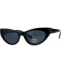 Cat Eye Womens Futuristic Retro Narrow Goth Cat Eye Plastic Sunglasses - Black - CB18DSUSDTD $11.26