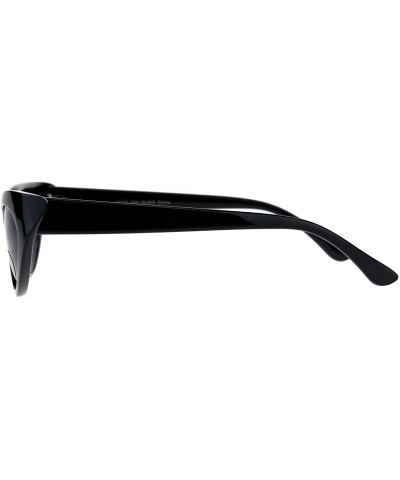 Cat Eye Womens Futuristic Retro Narrow Goth Cat Eye Plastic Sunglasses - Black - CB18DSUSDTD $11.26