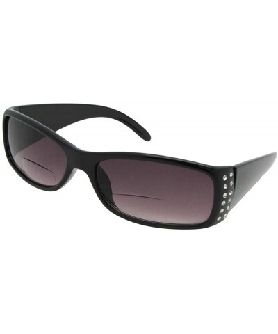 Rectangular Women's Bifocal Sunglasses with Rhinestones B47 - Black Frame - CO1865UDCOI $30.80