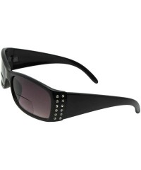 Rectangular Women's Bifocal Sunglasses with Rhinestones B47 - Black Frame - CO1865UDCOI $19.45