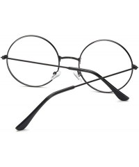 Square Round Spectacle Glasses Frame Sunglasses Women Vintage Metal Sun Female Frames Optical Transparent - Silver - C7199CH3...