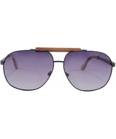Oval Polarized Men's Sun Glasses Metal Frame UV400 Protection-SG1567 - Black&zebra - CB18LR2D2I0 $23.86