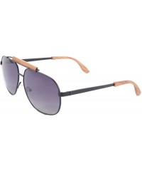 Oval Polarized Men's Sun Glasses Metal Frame UV400 Protection-SG1567 - Black&zebra - CB18LR2D2I0 $14.76