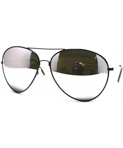 Aviator Super Oversized Aviator Sunglasses Unisex Fashion Big Mirror Lens - Black - CA187W5ETEY $19.46