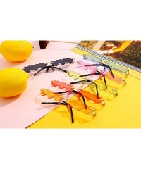 Semi-rimless Vintage Sunglasses Women Fashion Rimless Heart Sunglasses Party Favors UV400 - Yellow - CK19038US66 $8.61