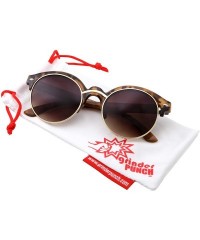 Round Classic Vintage Inspired Horned Rim Plastic Frame Round Sunglasses - Tortoise - CI18M7KZ93W $9.14