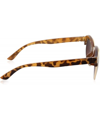 Round Classic Vintage Inspired Horned Rim Plastic Frame Round Sunglasses - Tortoise - CI18M7KZ93W $9.14