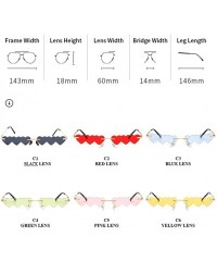 Semi-rimless Vintage Sunglasses Women Fashion Rimless Heart Sunglasses Party Favors UV400 - Yellow - CK19038US66 $8.61