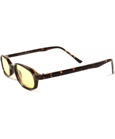 Oval Lens Hipster Vintage Retro Mens Womens Small Rectangle Sunglasses - Tortoise / Yellow - CH189ARAOQH $26.40
