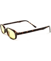 Oval Lens Hipster Vintage Retro Mens Womens Small Rectangle Sunglasses - Tortoise / Yellow - CH189ARAOQH $11.57