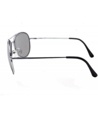 Aviator Metal Classic Aviator Color Lens Sunglasses Large Size P482 - Silver-mirror Lens - CH11BFU97RN $12.41