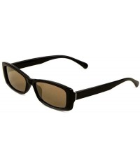 Square Slim Rectangular Minimal Retro Classic Plastic Mod Sunglasses - Black Frame - CP18WQLWWZO $9.24