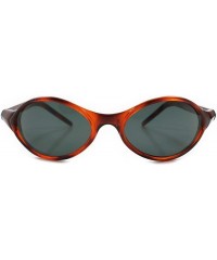 Oval Old Fashioned Vintage 80s Indie Oval Sunglasses - Brown - CV18ECEO28L $22.88