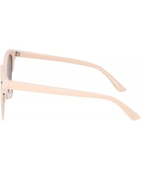 Square Women's Modern Oversized Sunglasses Round Sunnies - Pink Frame/Brown Lens - CJ18U777SRD $10.32