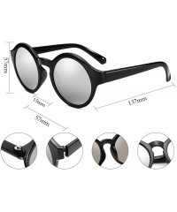 Round Unique Round Sunglasses Women Vintage Keyhole Sunglasses B1248 - Bright Black Frame Sliver Lens - CP18EXIWX3I $9.36