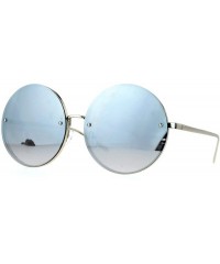 Oversized Super Oversized Round Sunglasses Womens Mirror Lens Back Metal Rims - Silver (Silver Mirror) - C4185WUIHSC $11.40