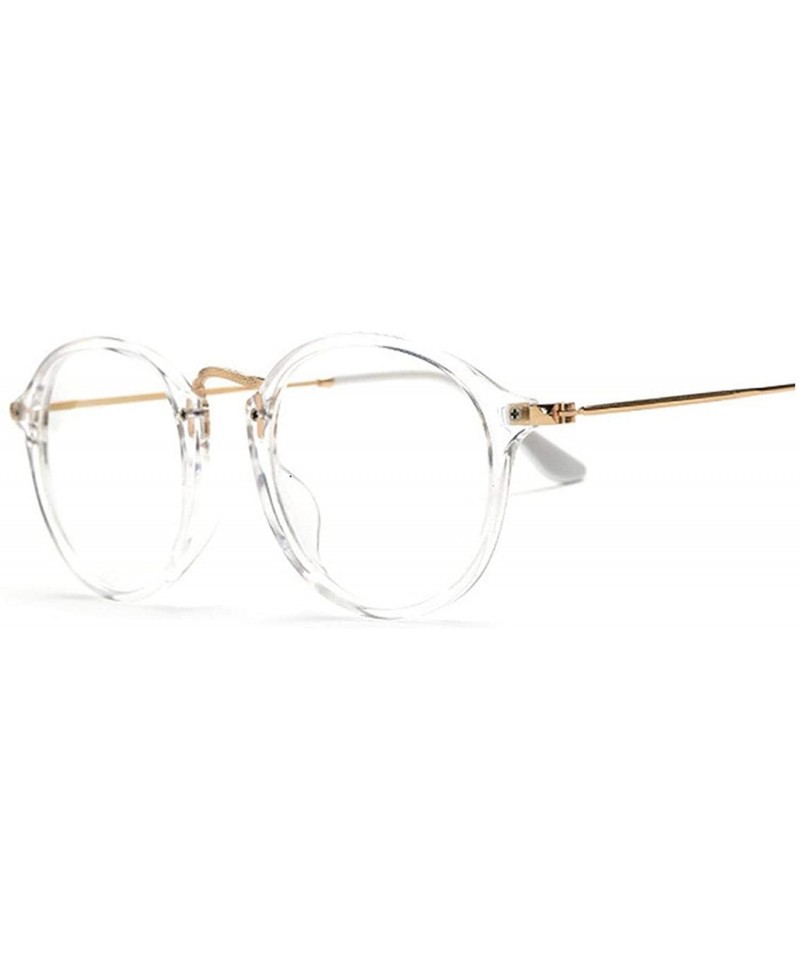Men Vintage Round Glasses Frame Women Lens Myopia Optical Mirror Simple  Metal Cat Eye Clear Eyewear Frames - CM198A3O3S0