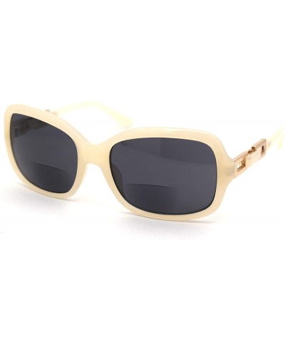 Oversized Womens Butterfly Designer Fashion Bi-focal Reading Lens Sunglasses - White Black - CT18ZYC5T5N $12.02