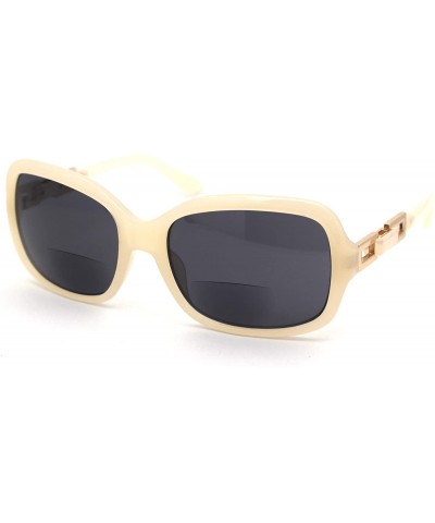 Oversized Womens Butterfly Designer Fashion Bi-focal Reading Lens Sunglasses - White Black - CT18ZYC5T5N $23.11