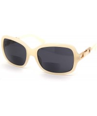 Oversized Womens Butterfly Designer Fashion Bi-focal Reading Lens Sunglasses - White Black - CT18ZYC5T5N $23.11