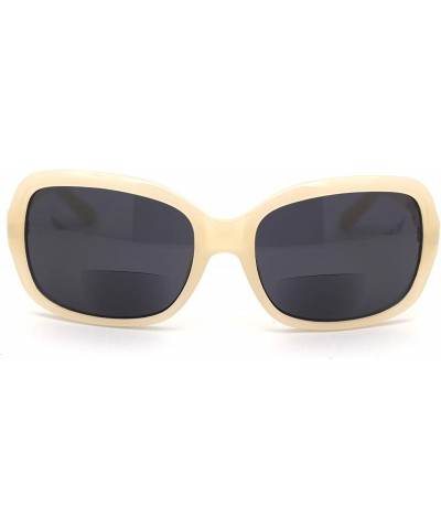 Oversized Womens Butterfly Designer Fashion Bi-focal Reading Lens Sunglasses - White Black - CT18ZYC5T5N $23.11