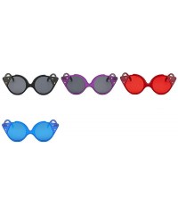 Oval Super Cute Star Shape Cat Sunglasses Brand Designer Transparent Candy Color Eyewear UV400 - Blue - C418LTQ628O $9.35