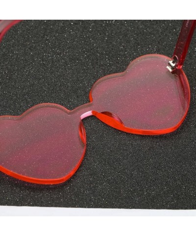 Wrap Women Fashion Heart-shaped Shades Sunglasses Integrated UV Candy Colored - 7133a - CJ18RS4IE0Y $8.35