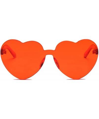 Wrap Women Fashion Heart-shaped Shades Sunglasses Integrated UV Candy Colored - 7133a - CJ18RS4IE0Y $8.35