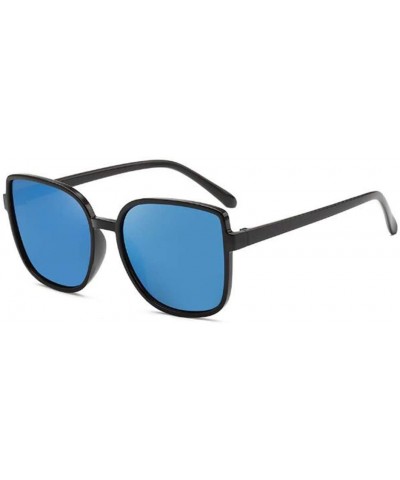 Square Square Sunglasses Female UV Protection Sunglasses Men Dazzling Color Film Toad Glasses (Blue Mercury) - CX190NXANN2 $8.74